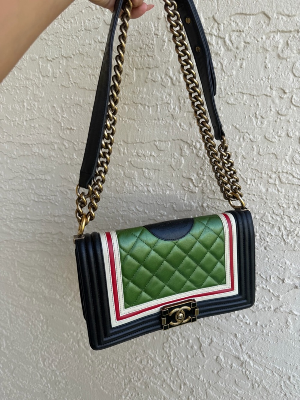 Chanel
Crest Boy Flap Bag Quilted Lambskin New Medium